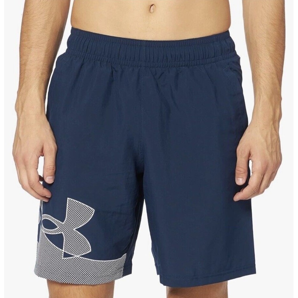 Under Armour Mens Shorts Sz XXL UA Workmark Woven 8.5" Graphic Blue 1361434